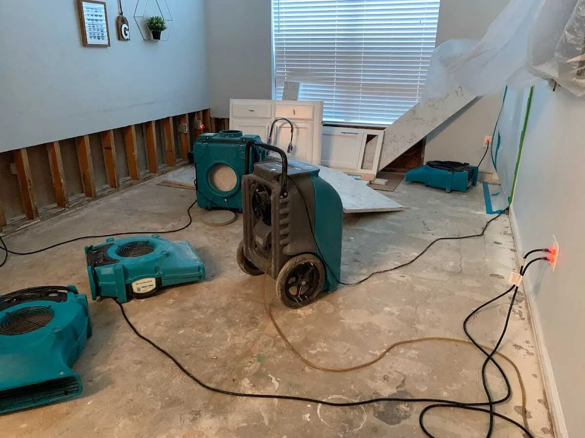 Dehumidifier in flood-cut room for Water Extraction & Removal in Battle Creek